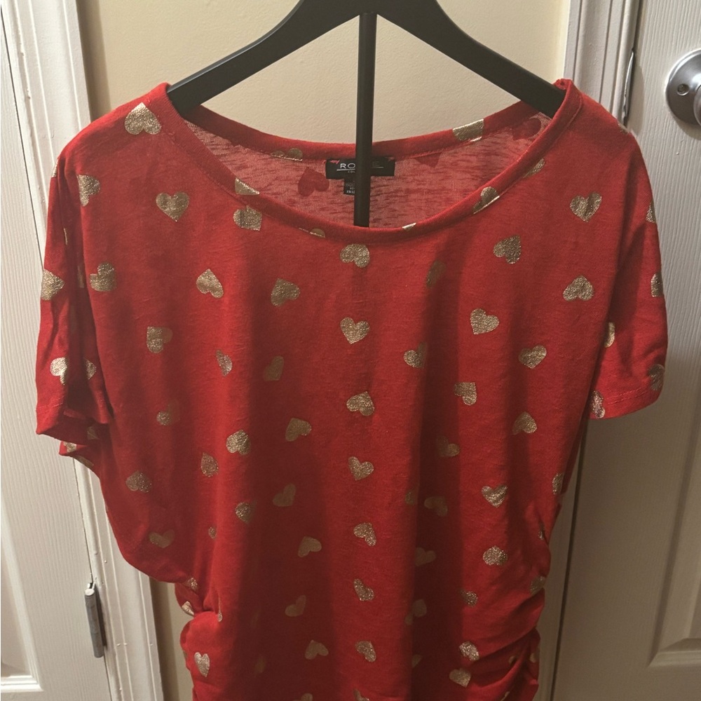 The Lot Of 2 Rouge Collection Glam Red & Black Gold Top in 3X size - Picture 4 of 9